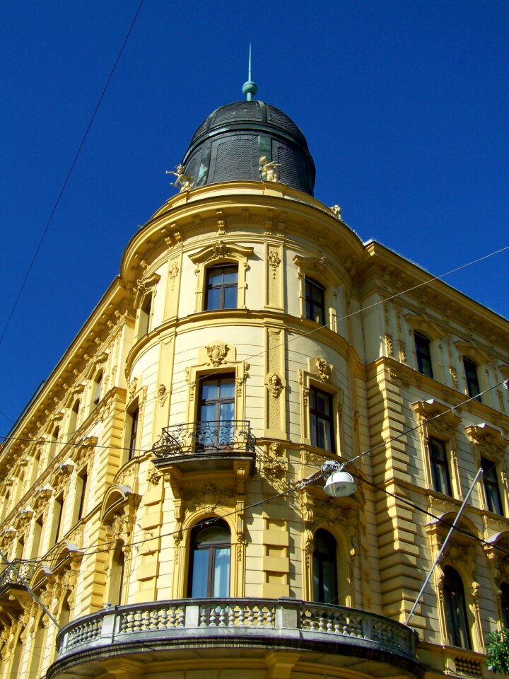 Corner house ornate facade architecture