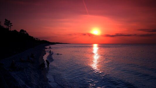 The coast sunset the baltic sea photo