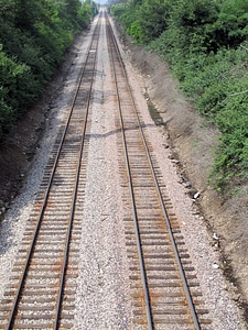 Train railway tracks parallel photo