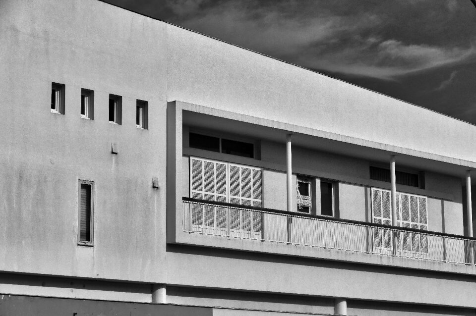 Black white building modern