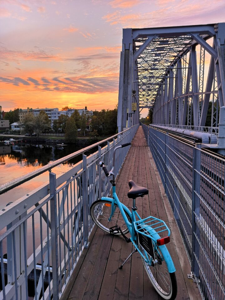 Bridge sunset bicycle