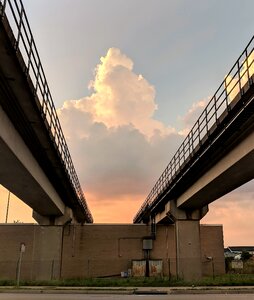 Sunset urban streetscape photo