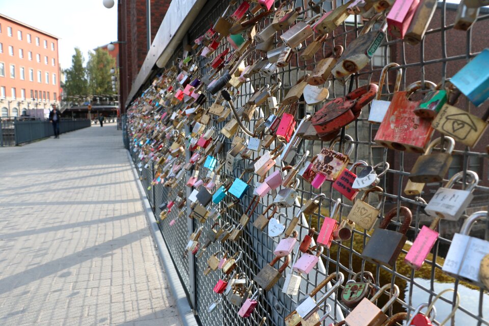 The romantic bridge depending on the lock