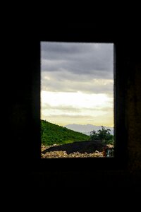Spring black mountain black window