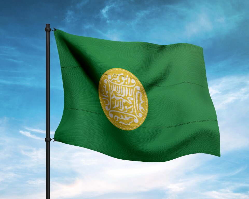 Arakan flag rohingya flag waving on the wind