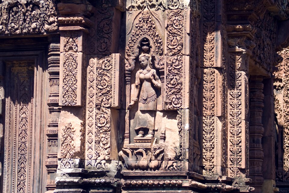 Cambodia stone relief world heritage