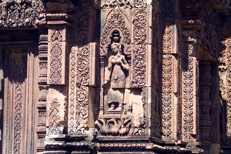 Cambodia stone relief world heritage photo