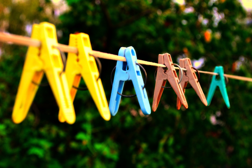 Clothesline clothespins mom