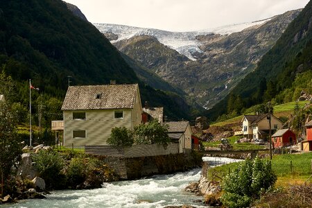 Snow frozen mountains