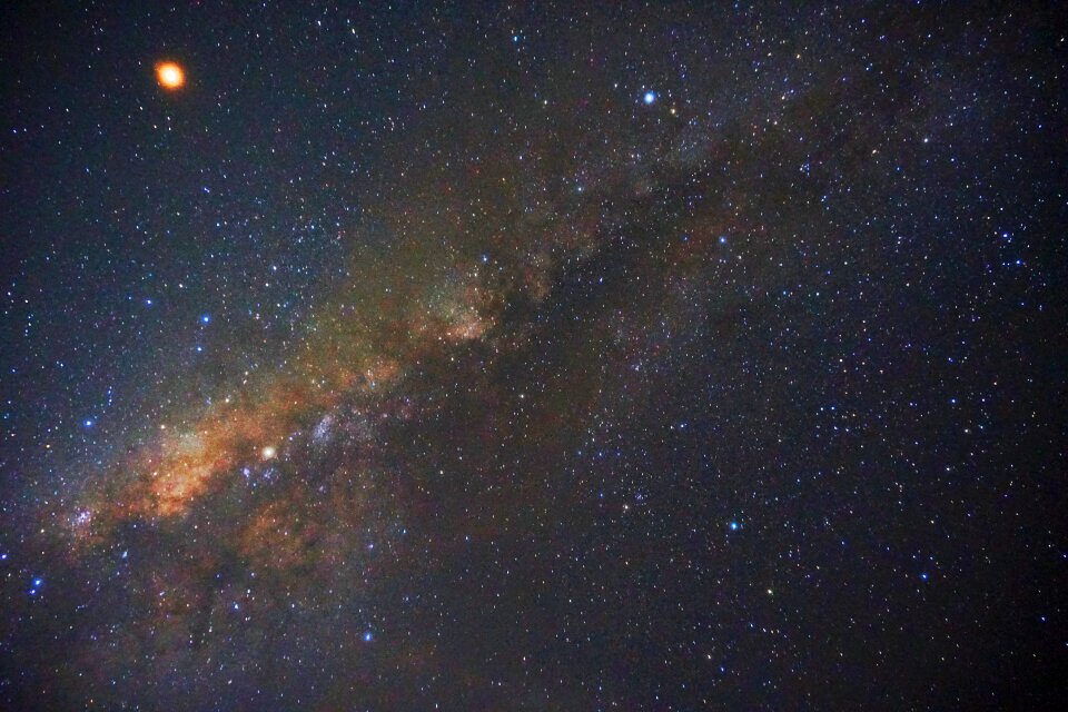 Night long exposure galaxy