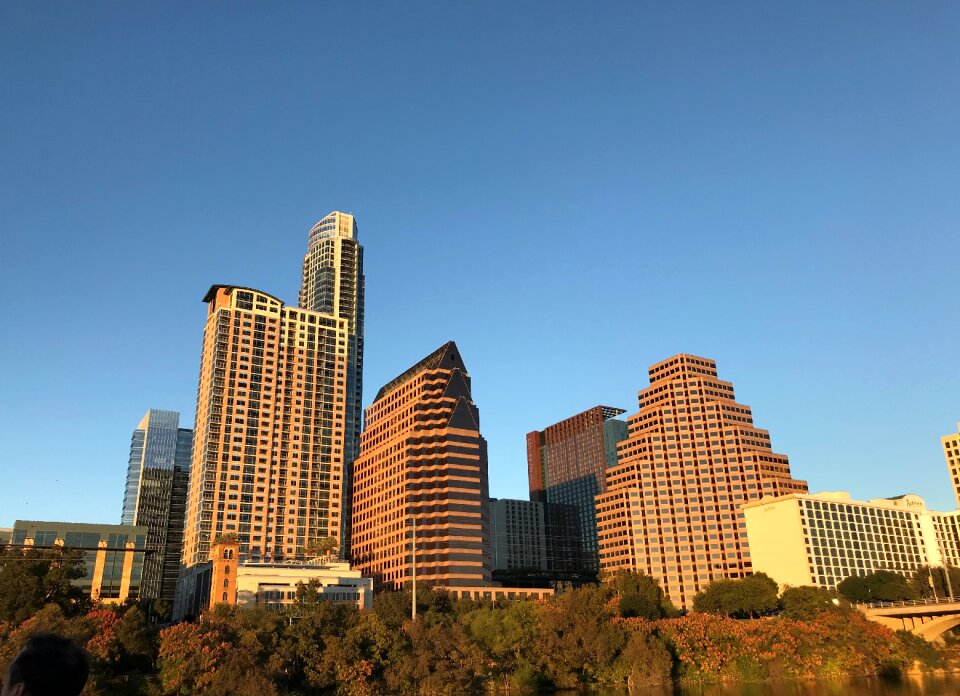 Lady bird lake downtown city