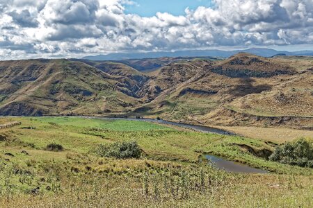 River landscape clouds photo