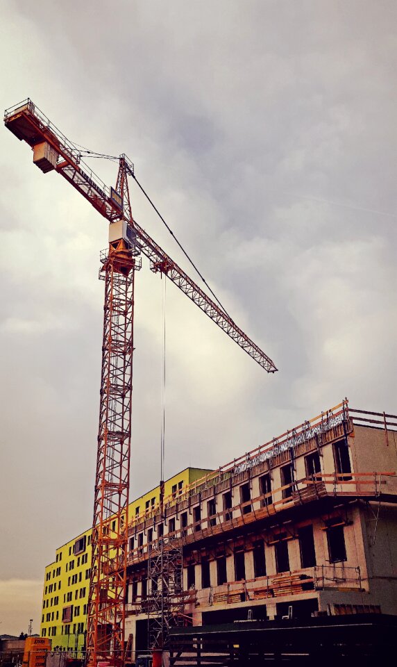 Work crane yellow