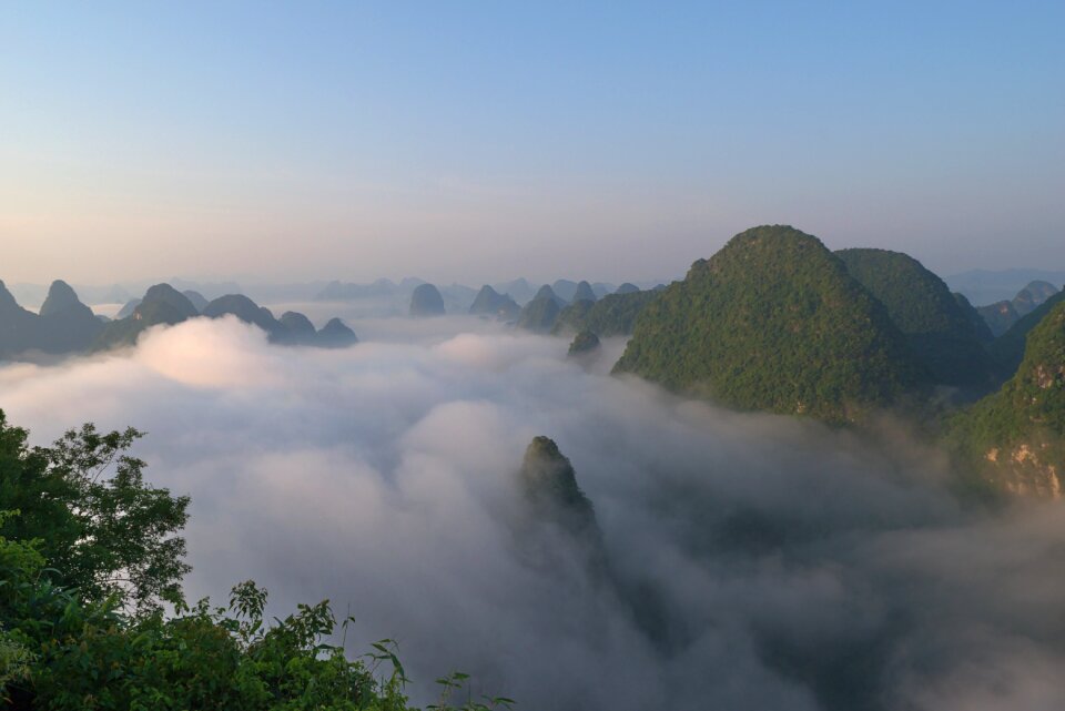 Fog mountains hill
