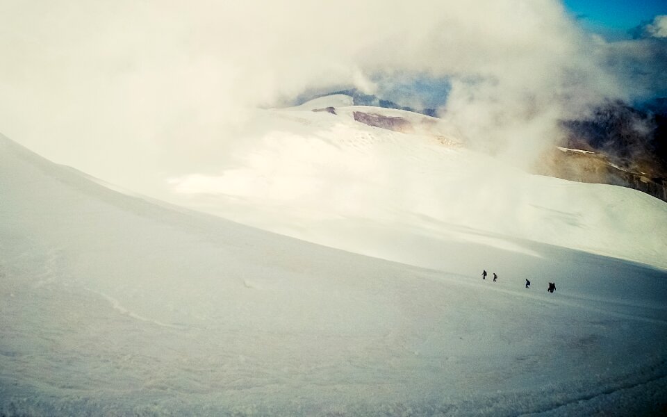 Mountain group tourists