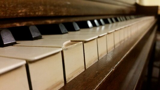 Broken background brown piano