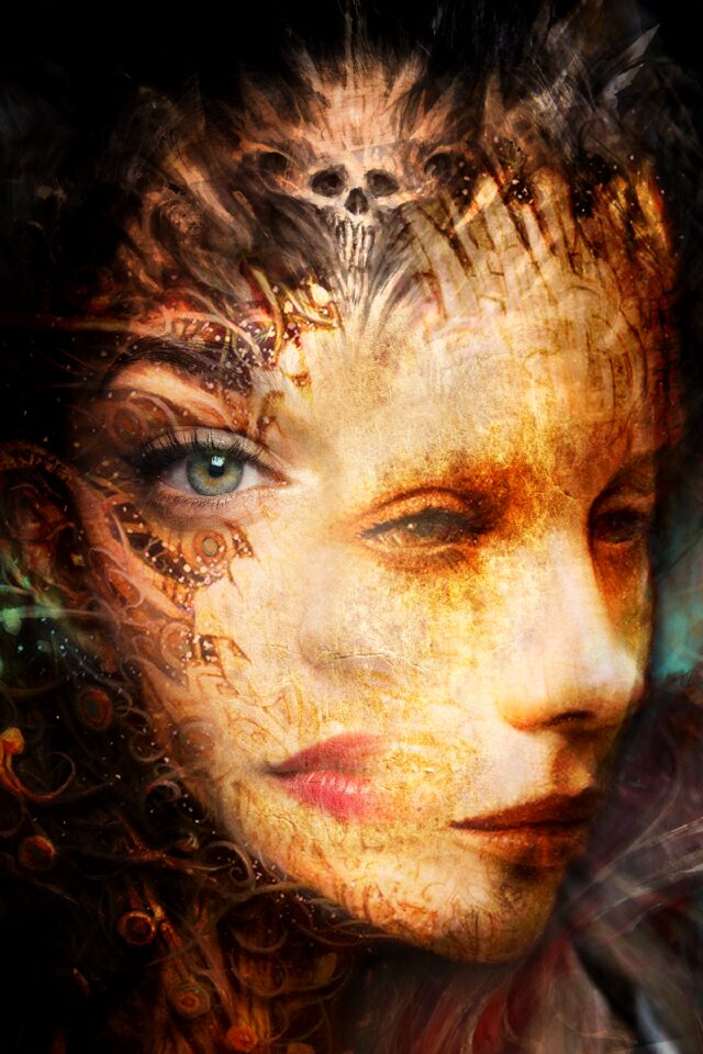 Woman art head
