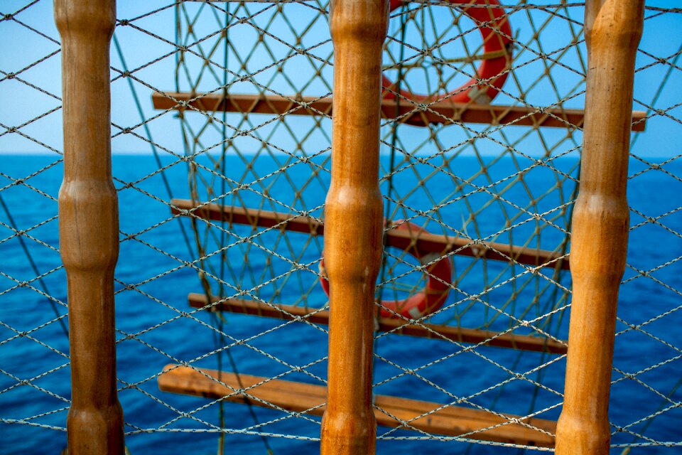 Sea ship deck sea view