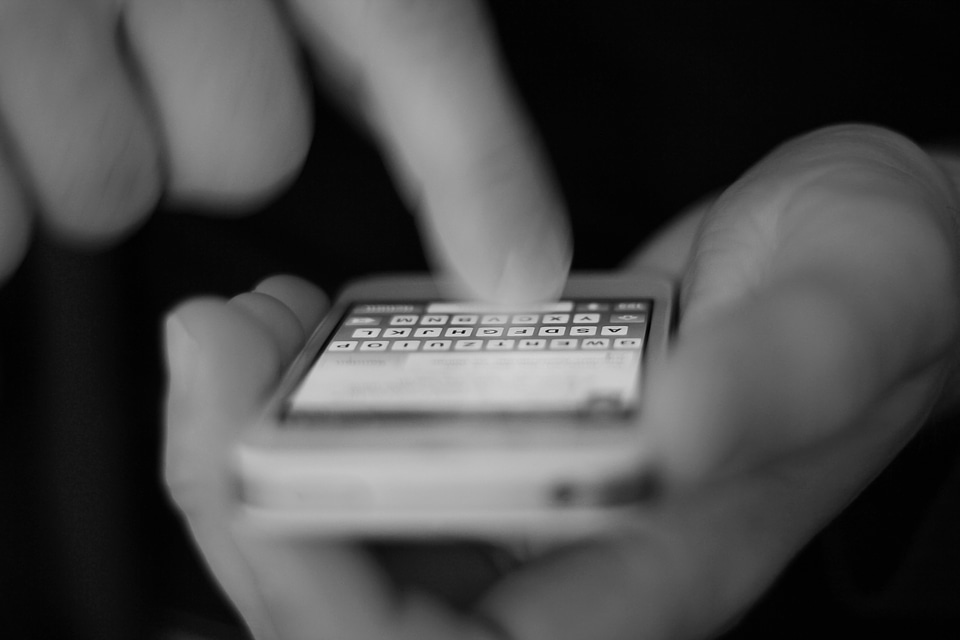 Hand close smartphone