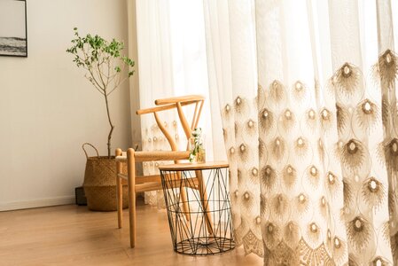 Peacock curtains window screens