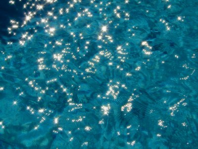 Blue water sun