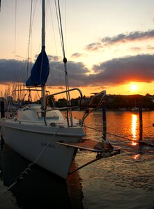 Sunset lake balaton sailing photo