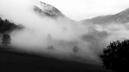 Scenic fog clouds photo