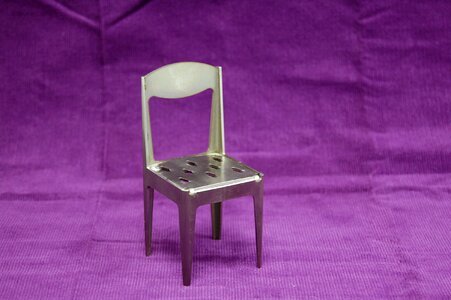 Stainless steel chair violet seat photo