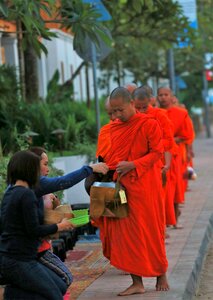 Monk alms ceremony traditional photo