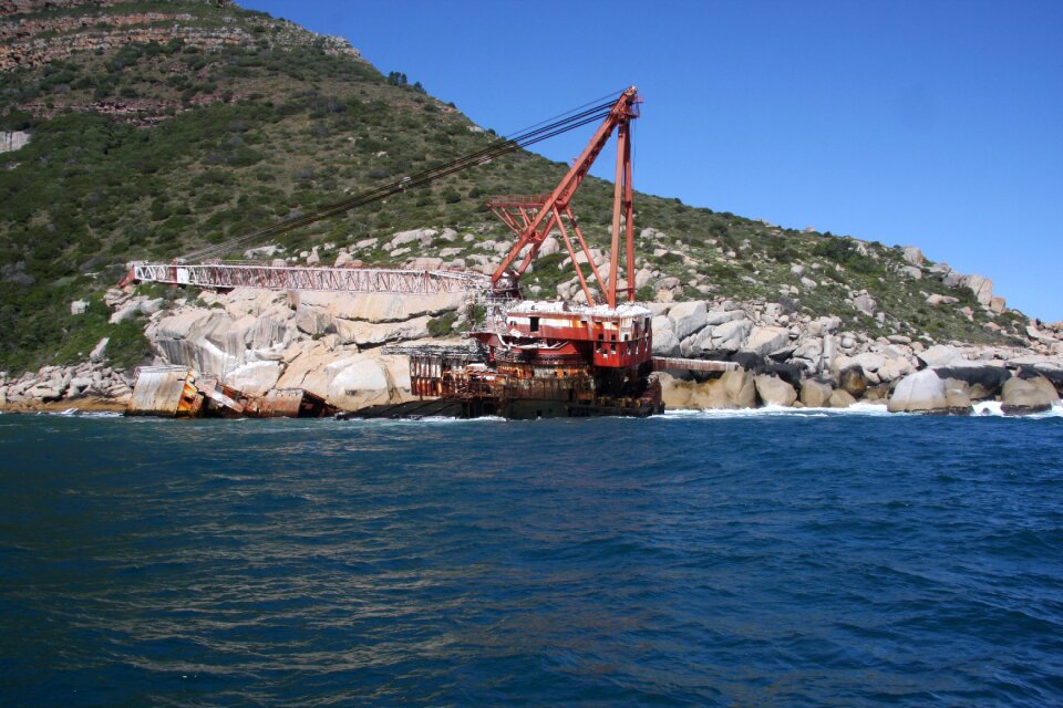 Barges ship wreck ocean