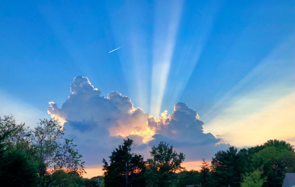 Sun rays sunset evening
