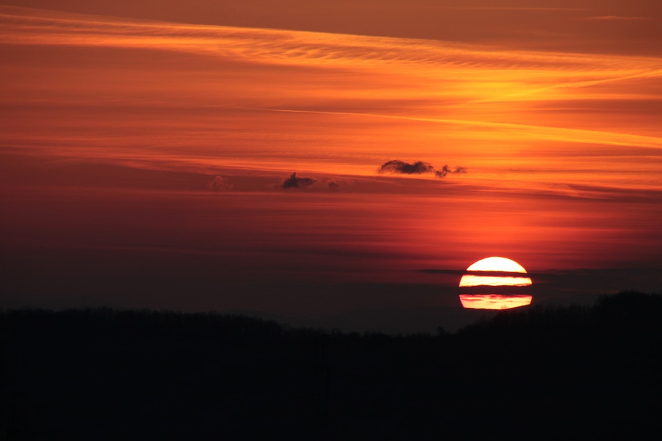 Orange red sky