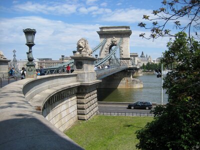 Budapest danube chain bridge photo