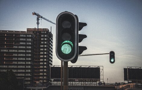 Green light robot traffic photo