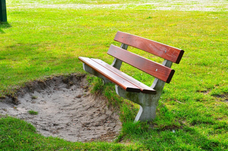Meadow wooden bench seat