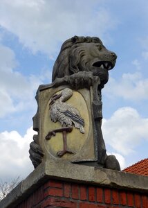Lion stork community's coat of arms photo