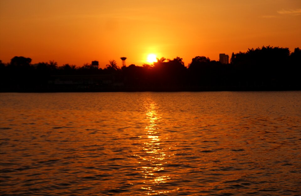 Sunset lake afternoon