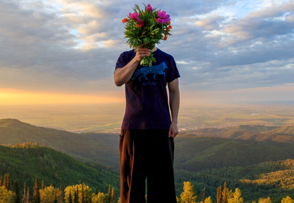 Mountains forest guy