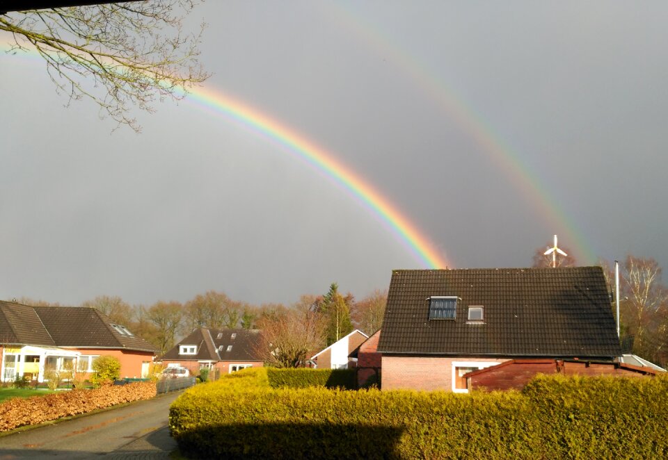 Double rainbow natural spectacle half circle