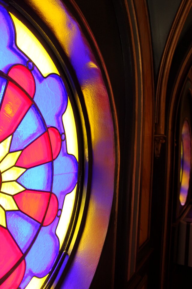 Stained glass church architecture