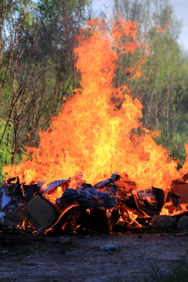 Red bonfire flame