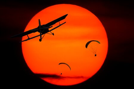 Aircraft double decker sun photo