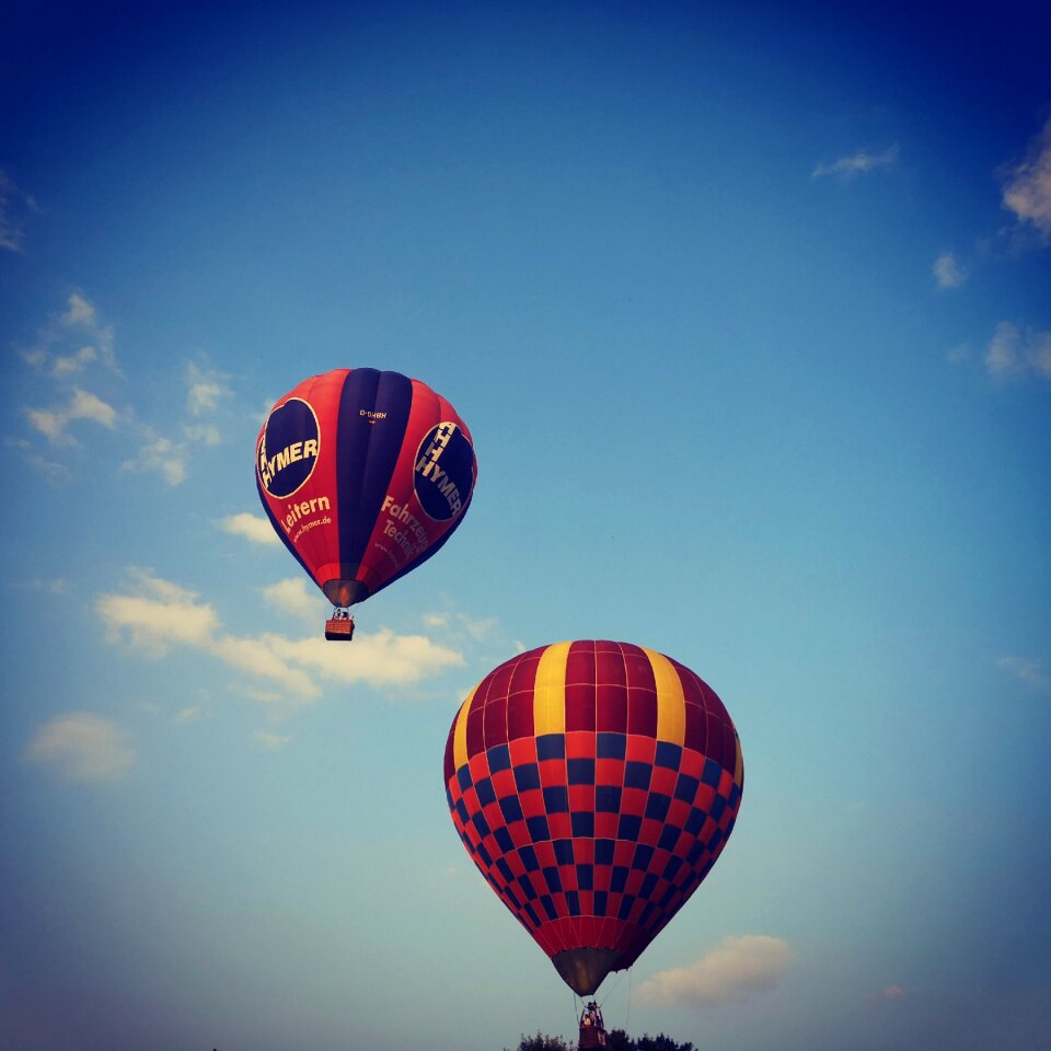 Clouds hot air balloon sky