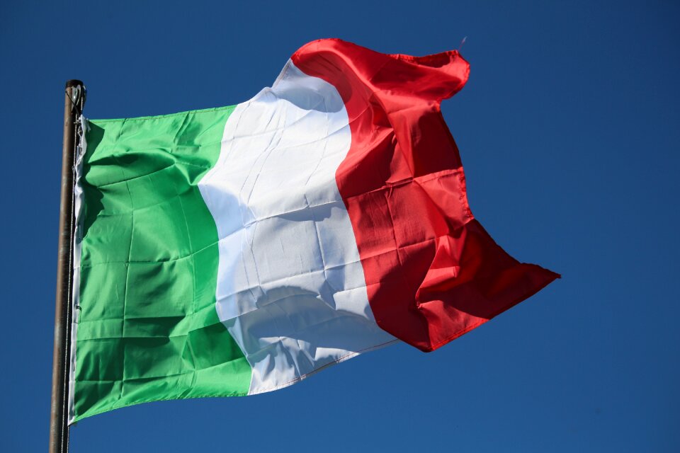 Italy flag waves