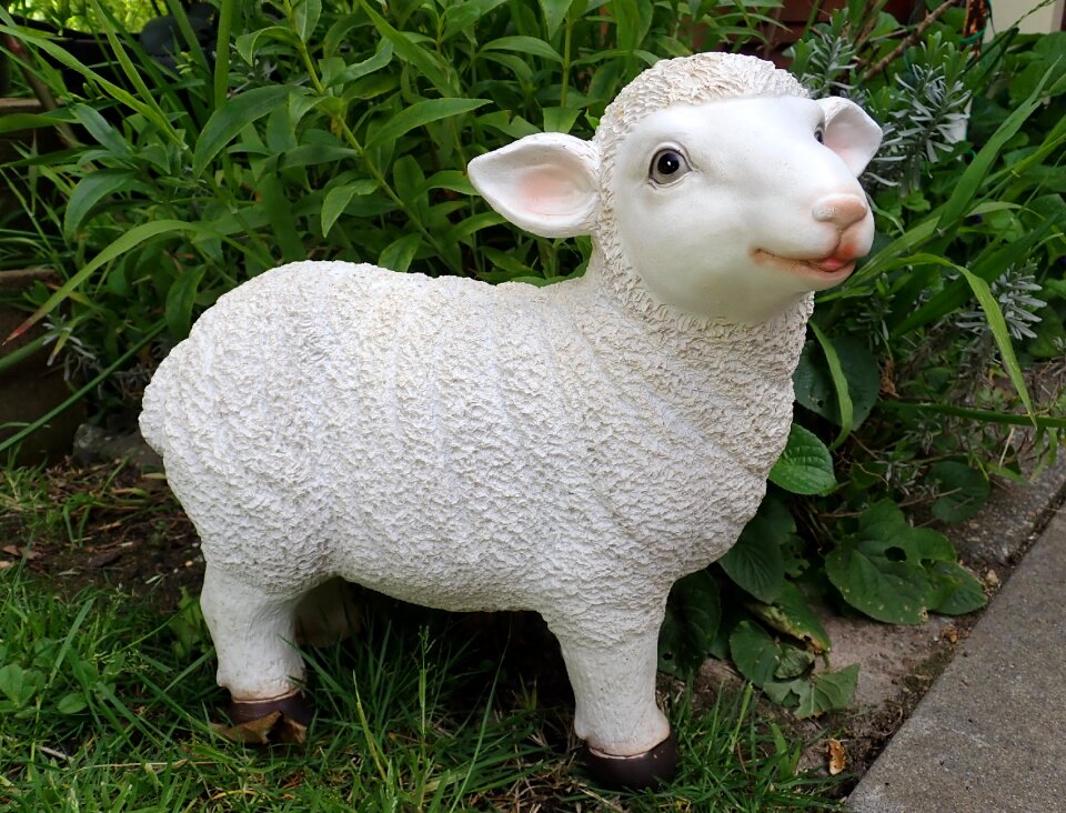 Garden ornament sheep