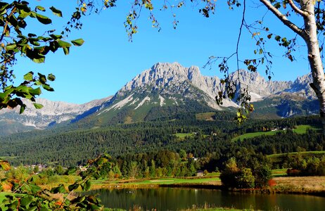 Alpine kaiser mountains austria photo