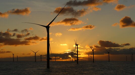 North sea clouds wind park photo