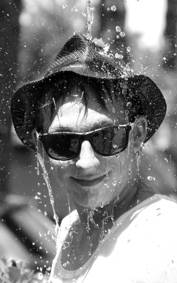Water rain person