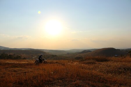 Idyll motorcycle sunset
