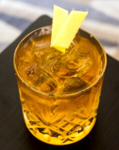 Glass brown liquor photo